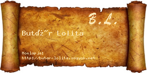 Butár Lolita névjegykártya