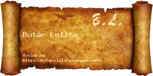 Butár Lolita névjegykártya